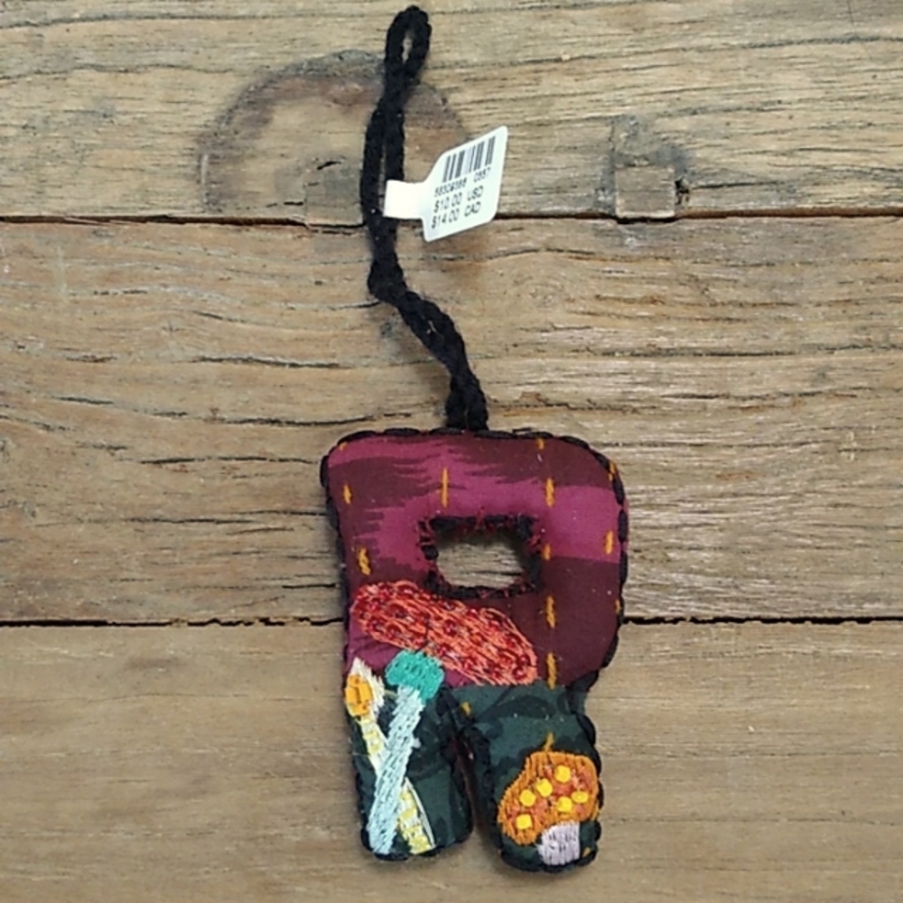 Urban Outfitters 'R' Patchwork Monogram Ornament